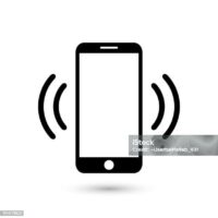 Mobile phone vibrating or ringing flat vector icon for apps and websites